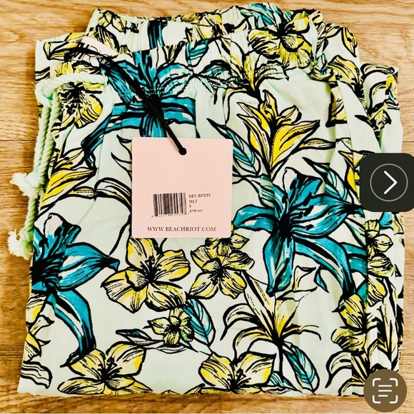 BeachRiot Rayon Floral Patterned Pants - Picture 6 of 7